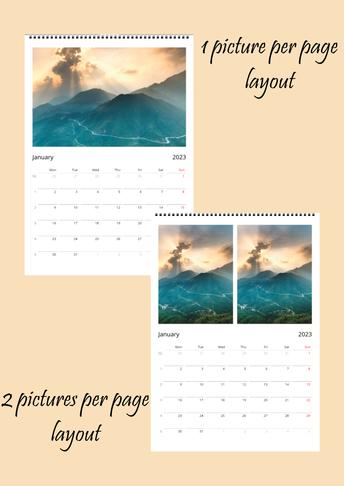 Personalised Photo Wall calendar