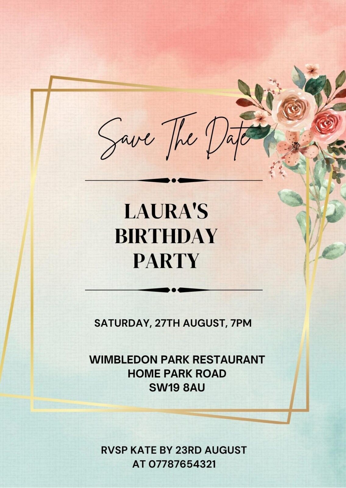 Personalised Birthday Party Invitation, Digital Invites, Printable Invitation