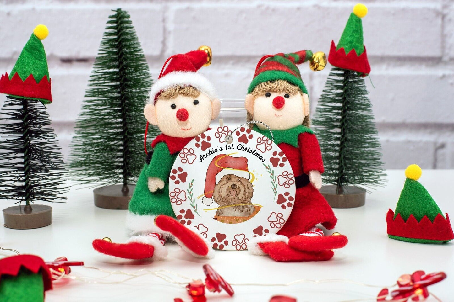 Personalised Dog's First Christmas Ornament With Picture, Dog’s Christmas, Christmas Gift, Christmas Tree Decoration With Free Gift Bag