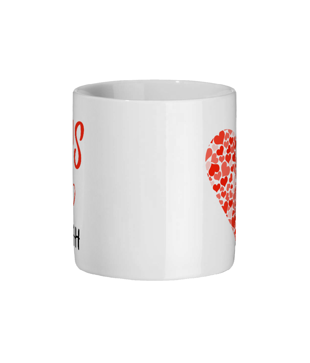 Set of 2 Personalised Hers His Mugs with Names, Valentine's Day Gift
