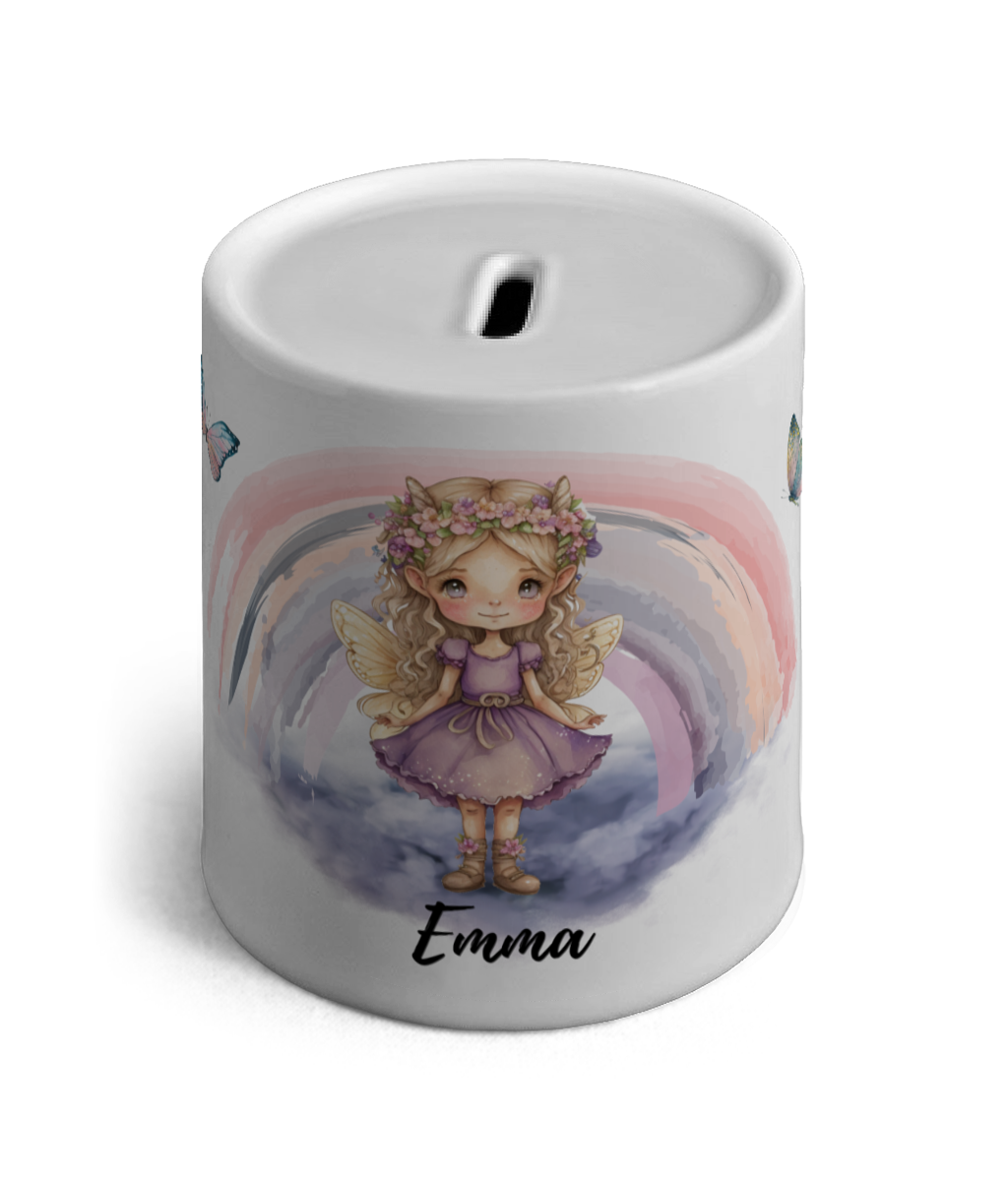 Personalised Ceramic Money Box Fairy