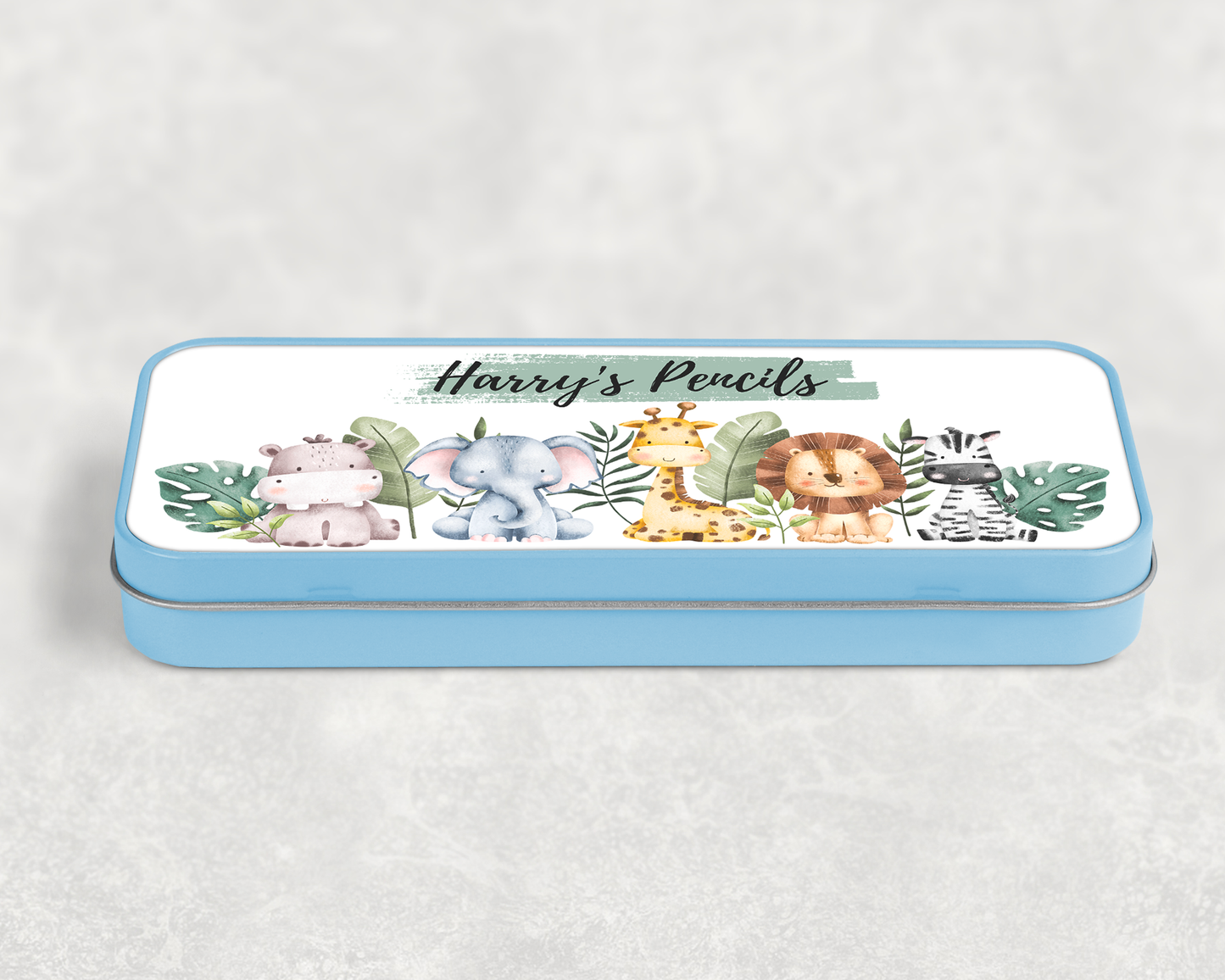 Personalised Pencil Case Tin Jungle Animals