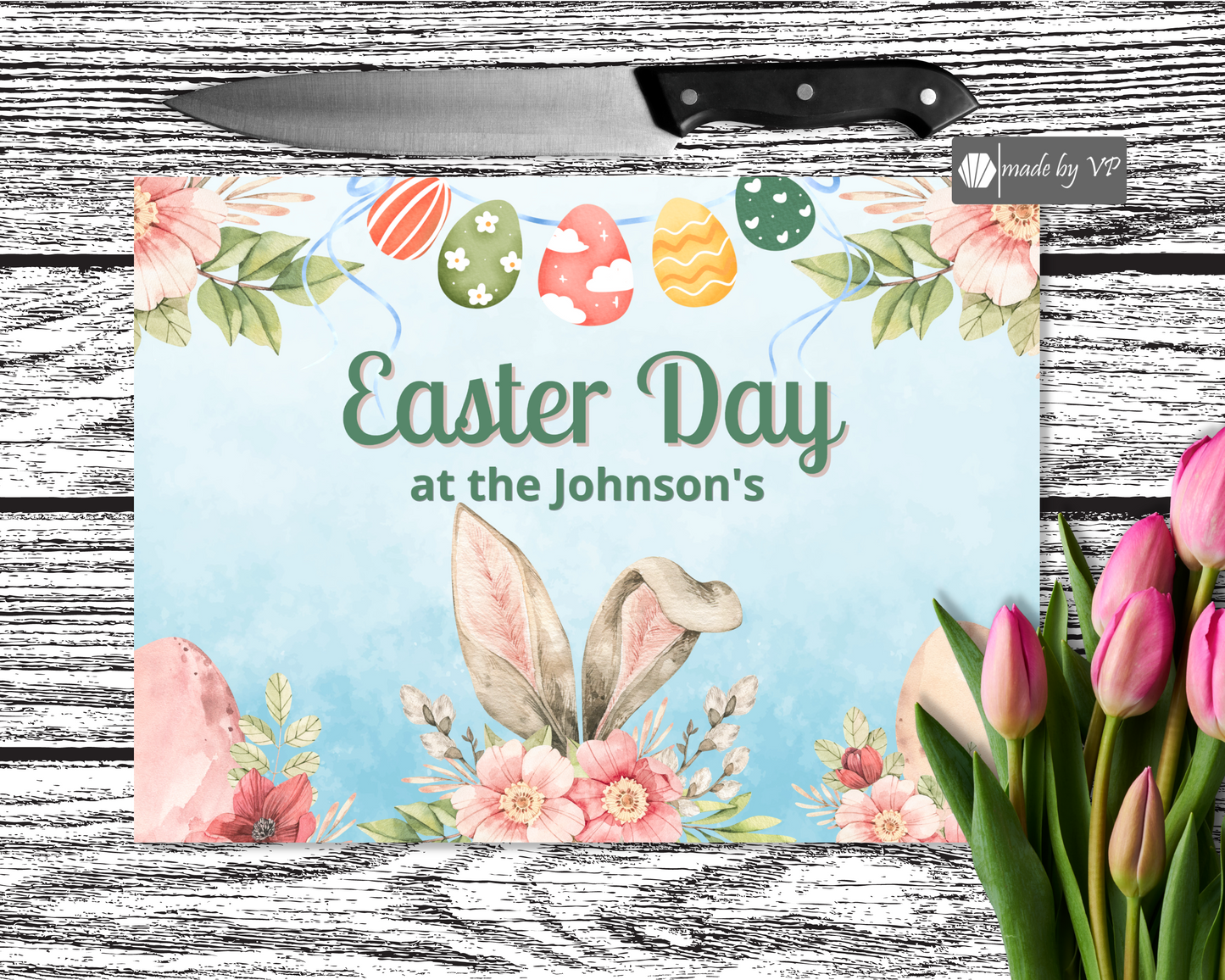 Easter Tempered Glass Chopping Board