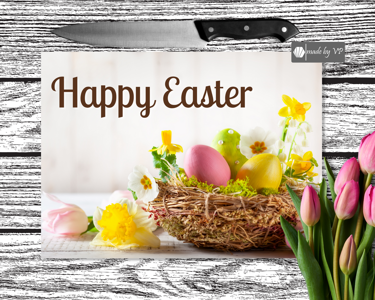 Easter Tempered Glass Chopping Board