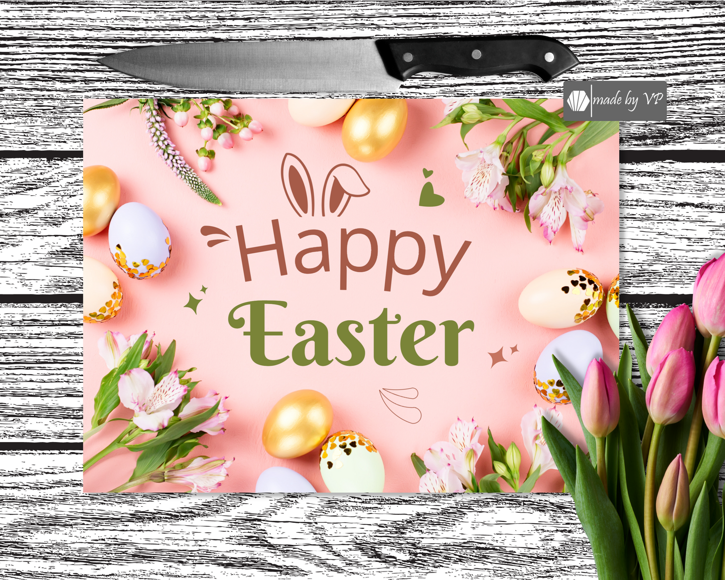 Easter Tempered Glass Chopping Board