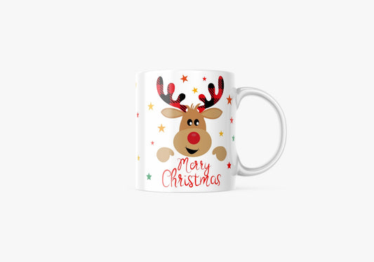 Christmas Mug Reindeer With a Coaster