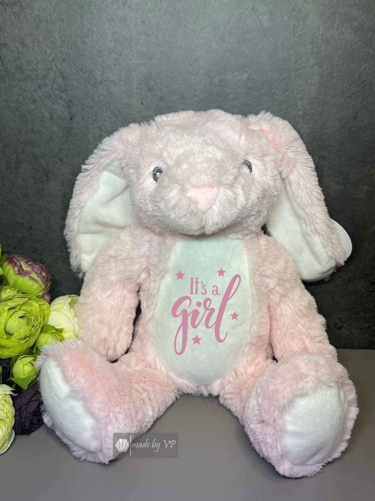 Personalised Bunny, Gender Reveal, Soft Toy
