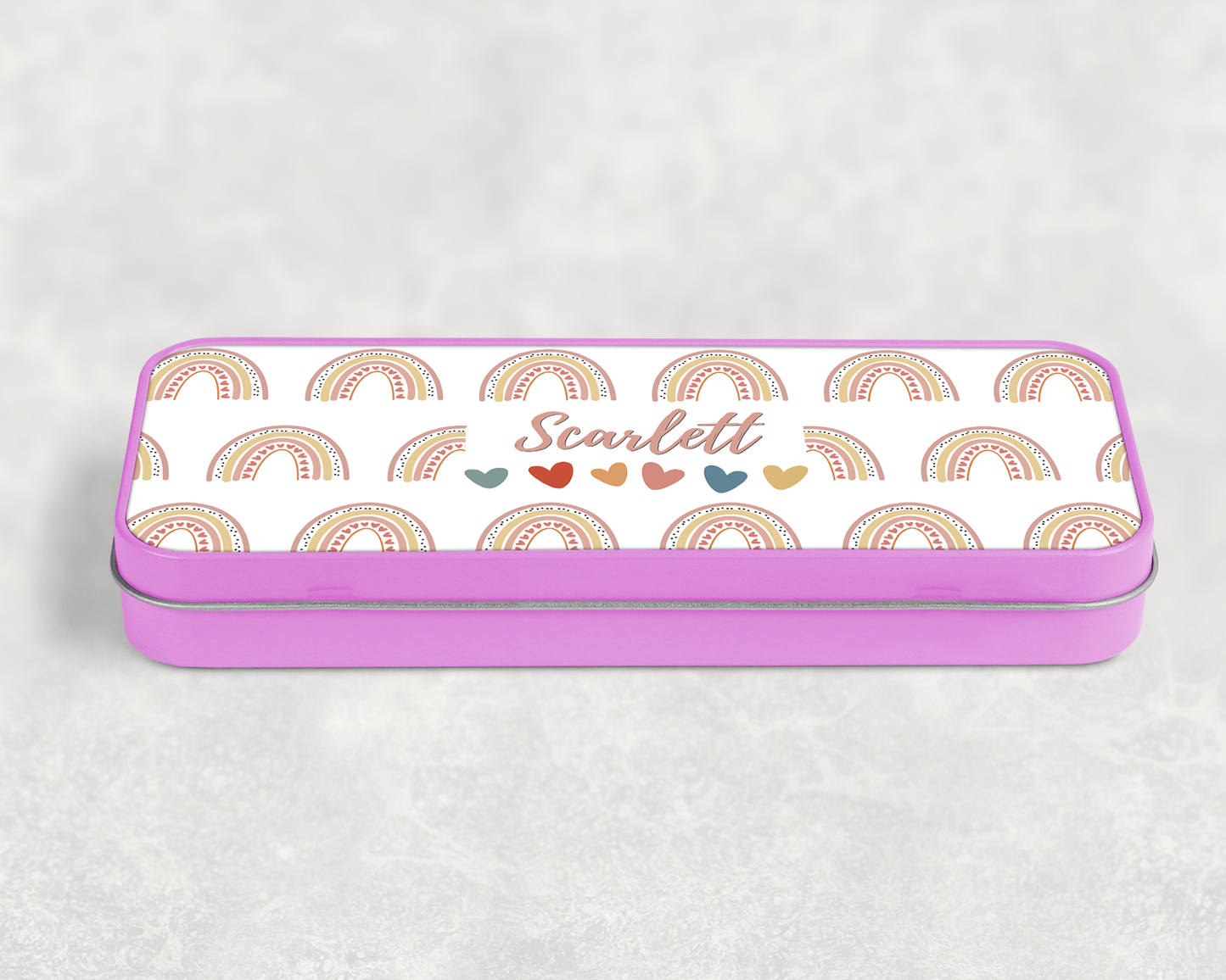 Personalised Rainbow Pencil Case Tin
