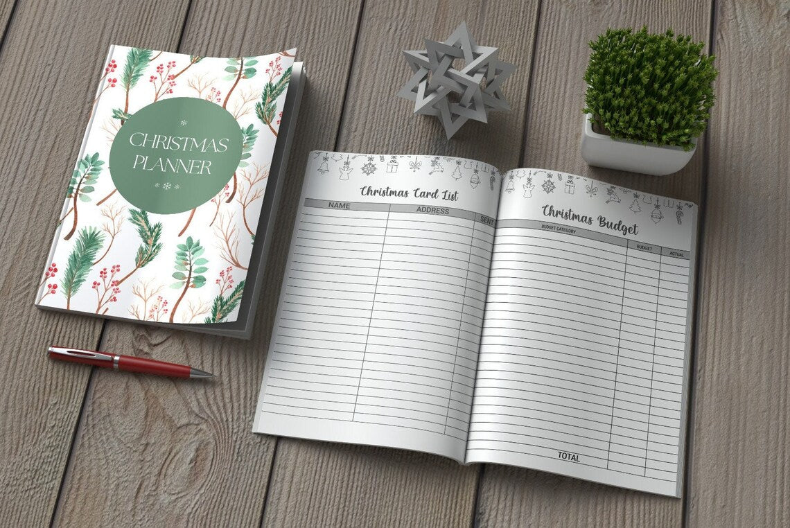Christmas Planner, Easy Daily Organiser Notebook