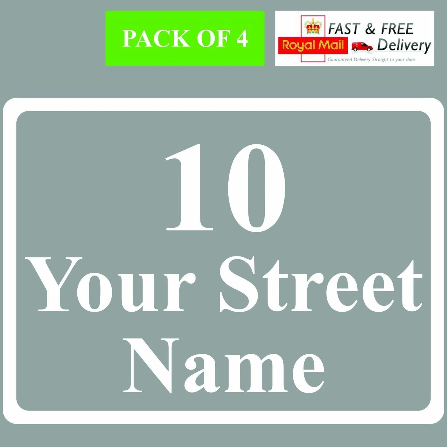 4 X Bin Custom Vinyl Stickers House Number Street Address
