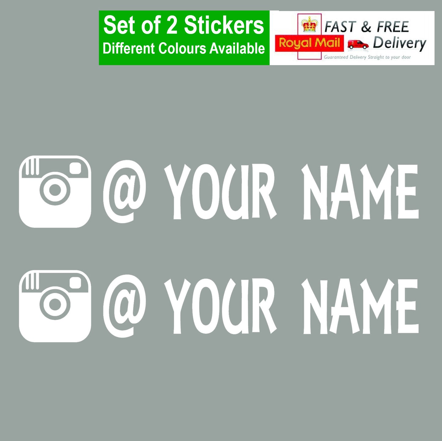 2 x Instagram Username Personalised Graphic Vinyl Decal Sticker