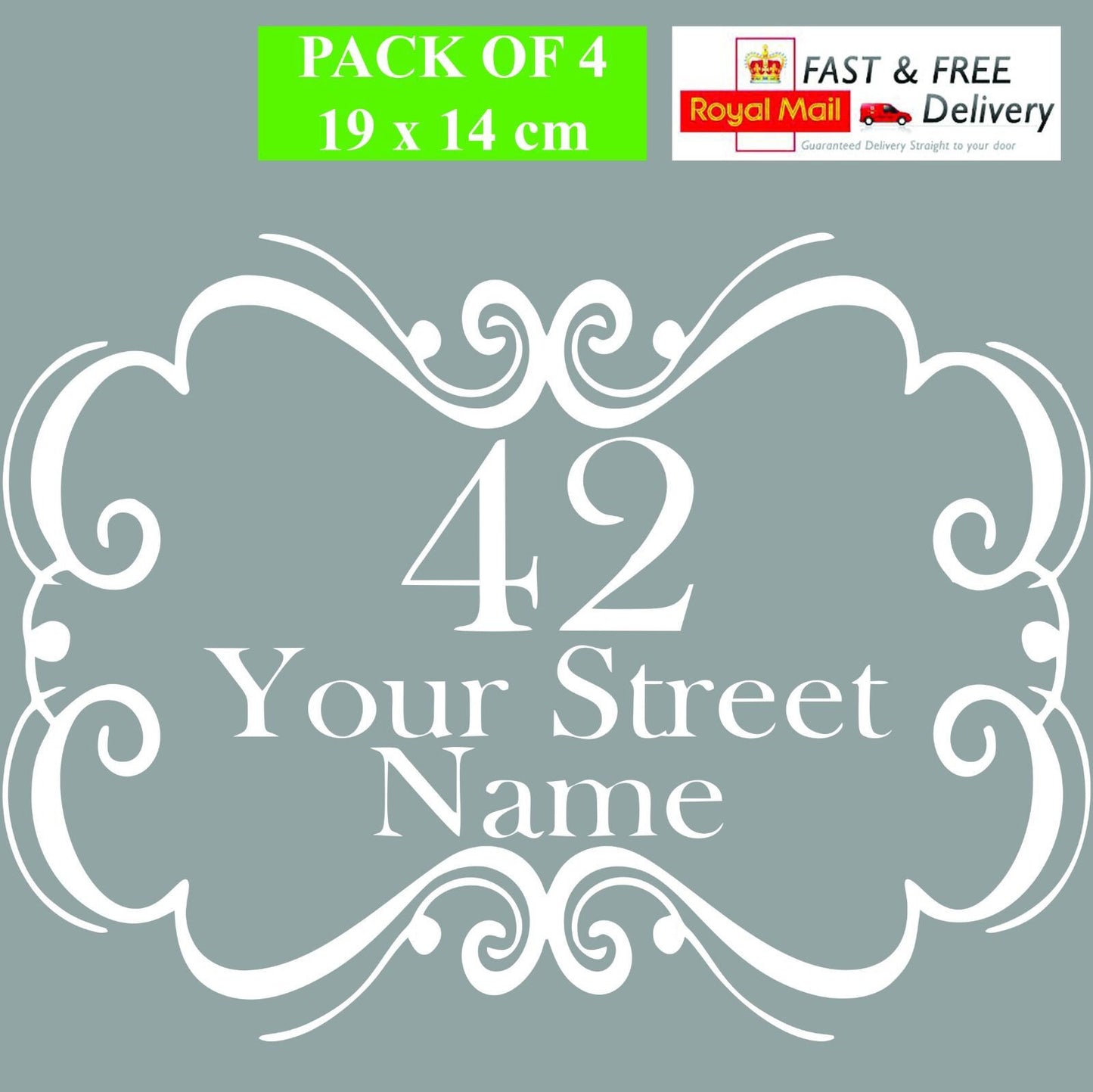 4 X Bin Custom Vinyl Stickers House Number Street Address