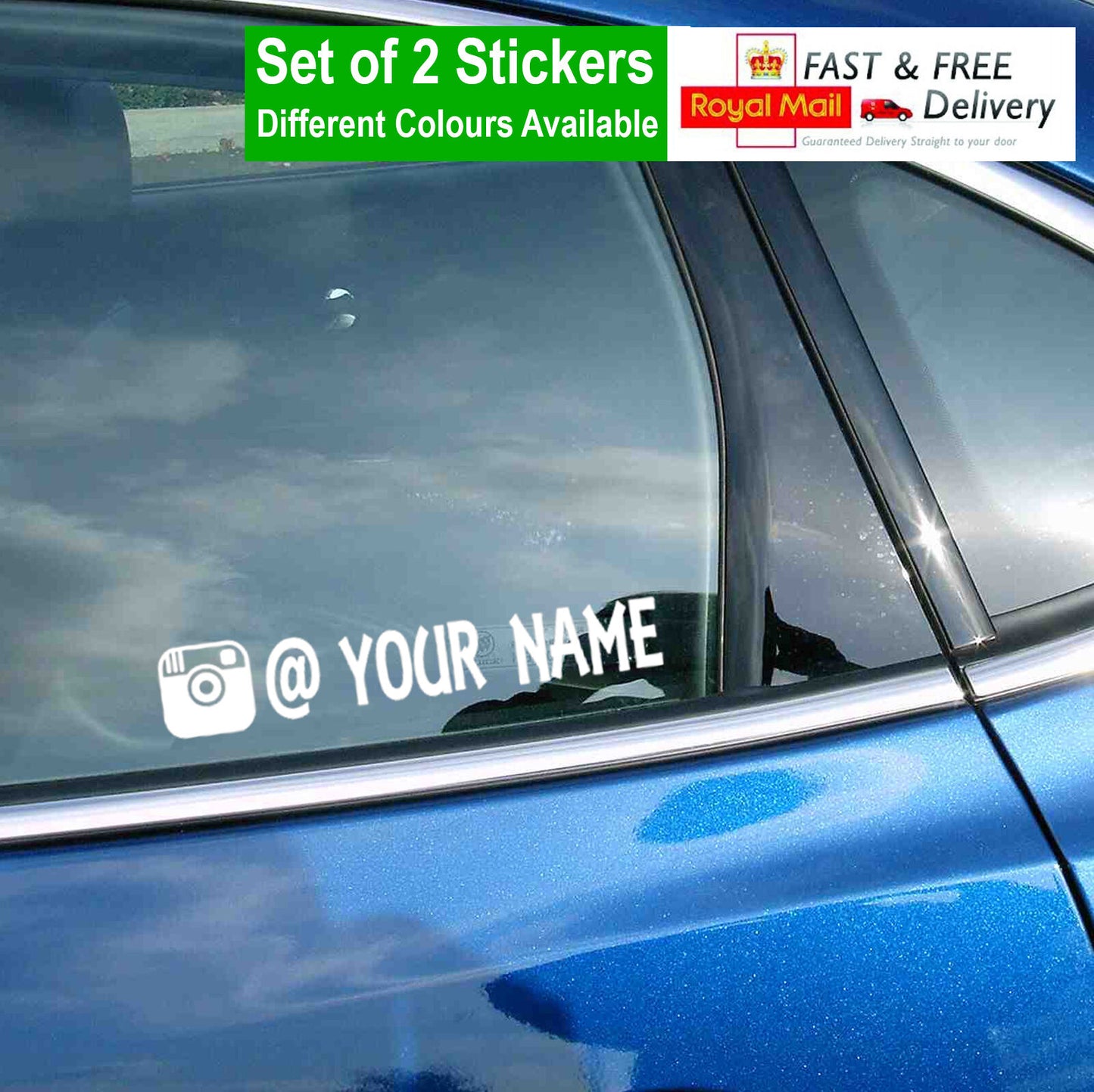 2 x Instagram Username Personalised Graphic Vinyl Decal Sticker