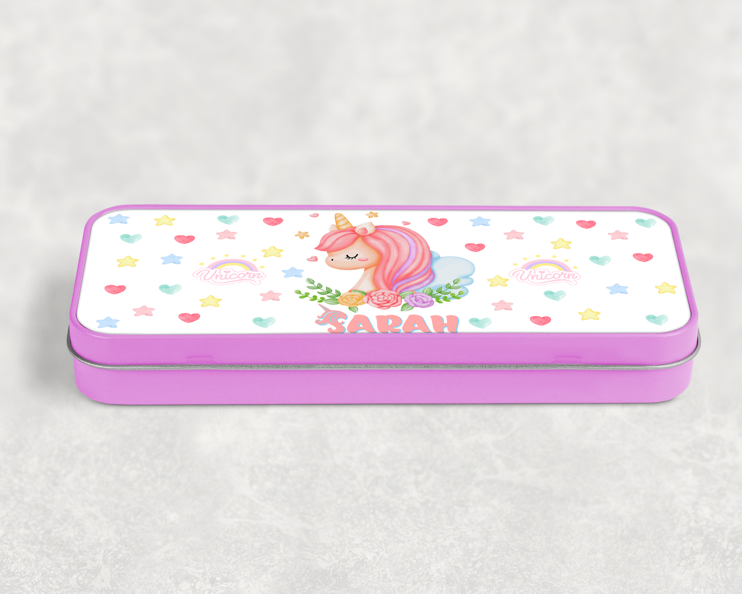 Personalised Unicorn Pencil Case Tin