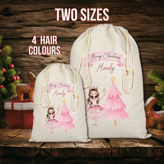 Personalised Christmas Santa Sack, Sugarplum Fairy