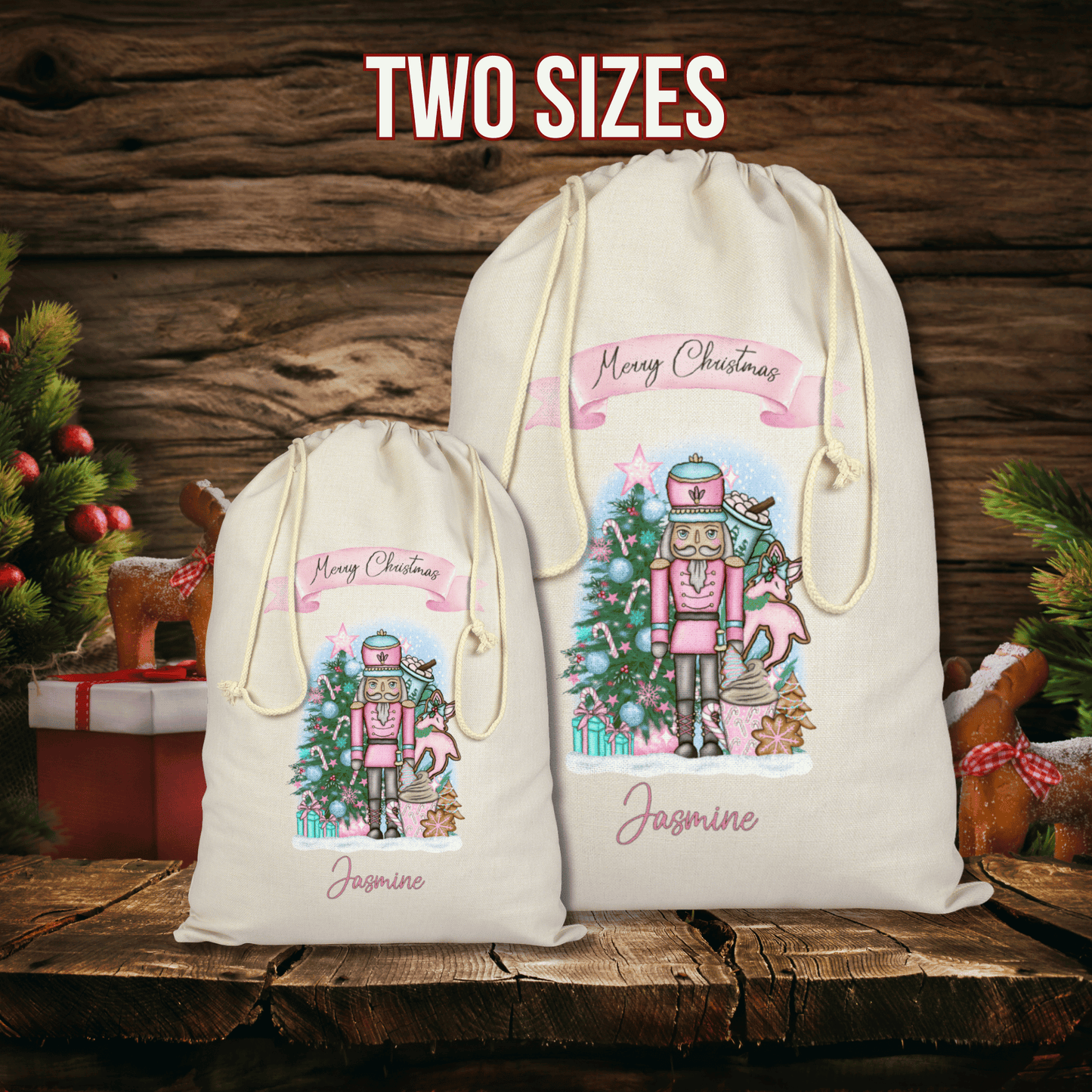 Personalised Christmas Santa Sack, Nutcracker