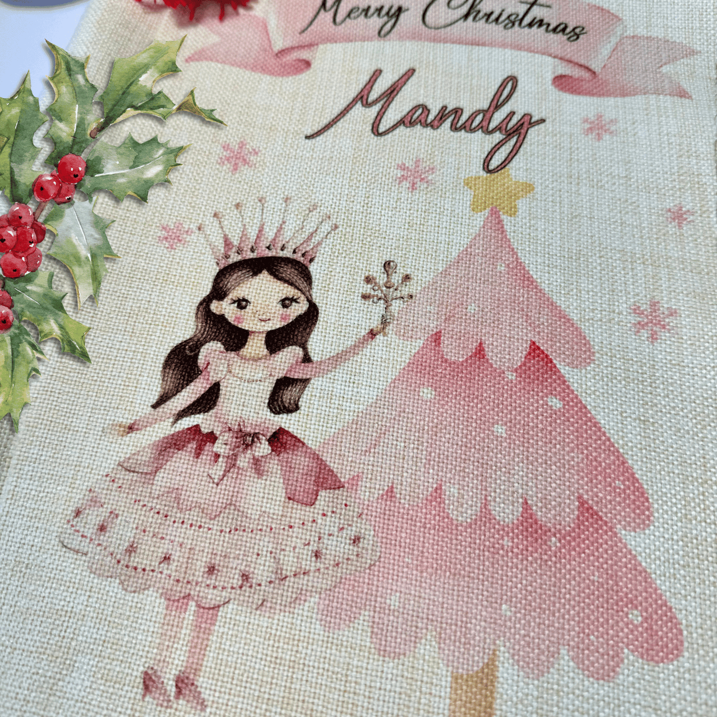 Personalised Christmas Santa Sack, Sugarplum Fairy