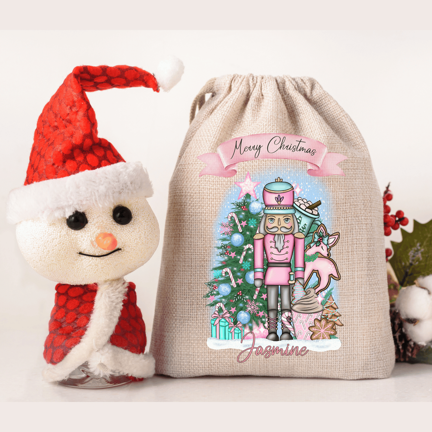 Personalised Christmas Santa Sack, Nutcracker