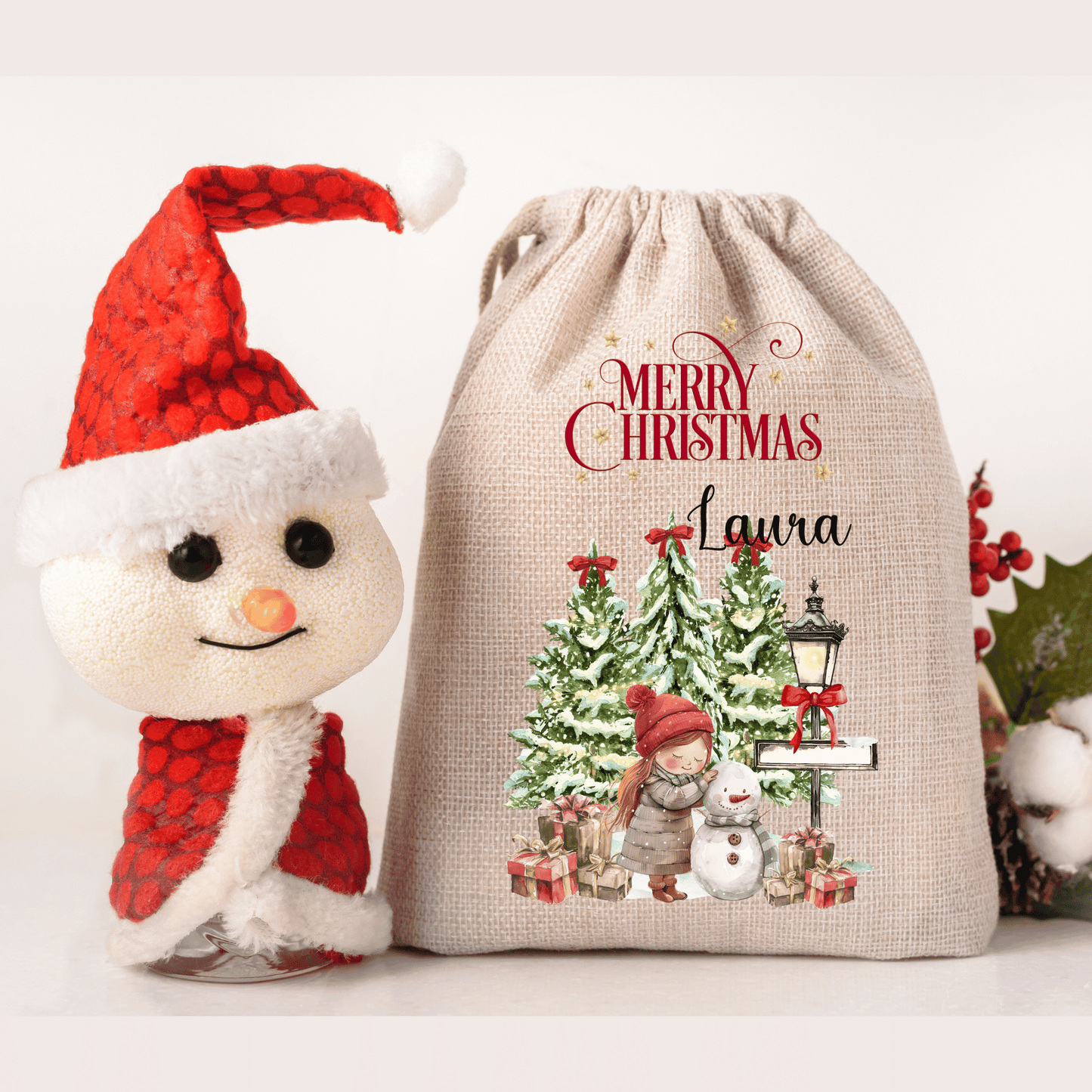 Personalised Christmas Santa Sack, Girl