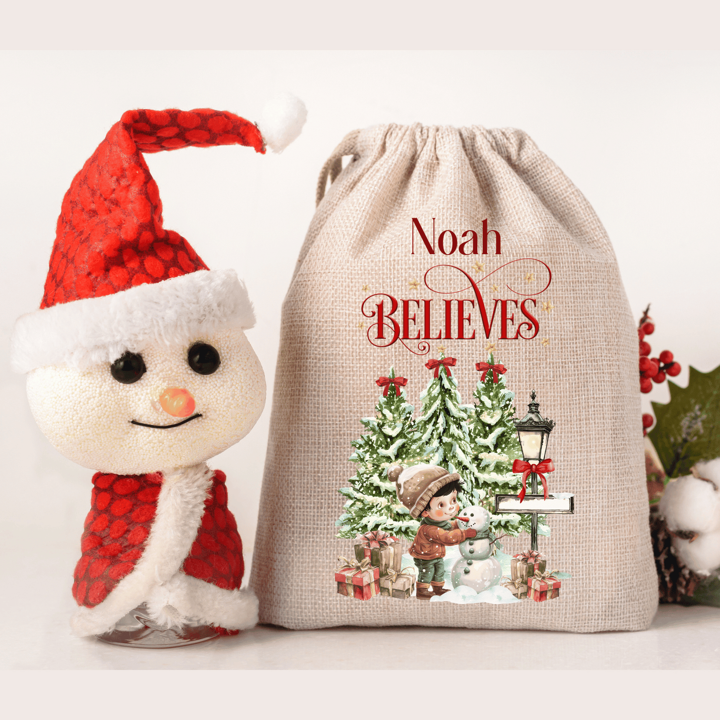 Personalised Christmas Santa Sack, Boy