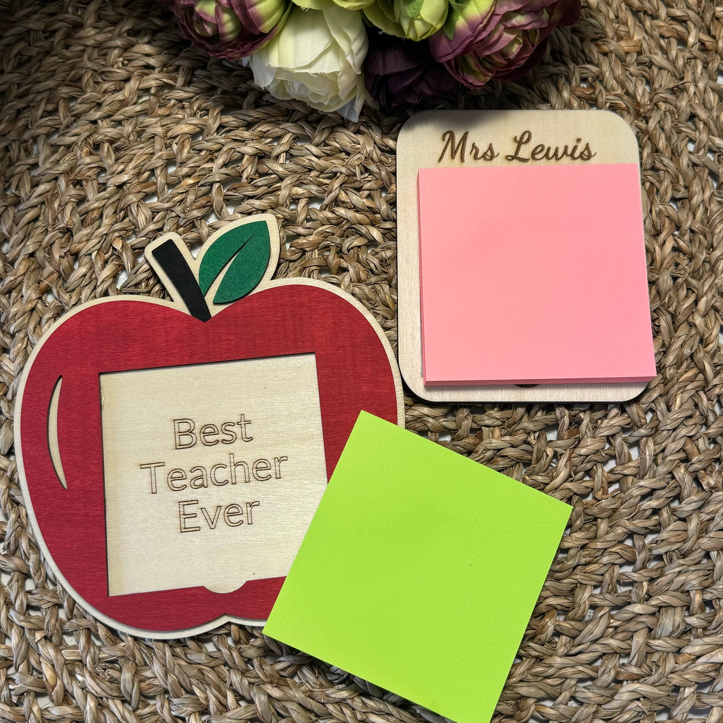 Personalised Wooden Sticky Note Holder