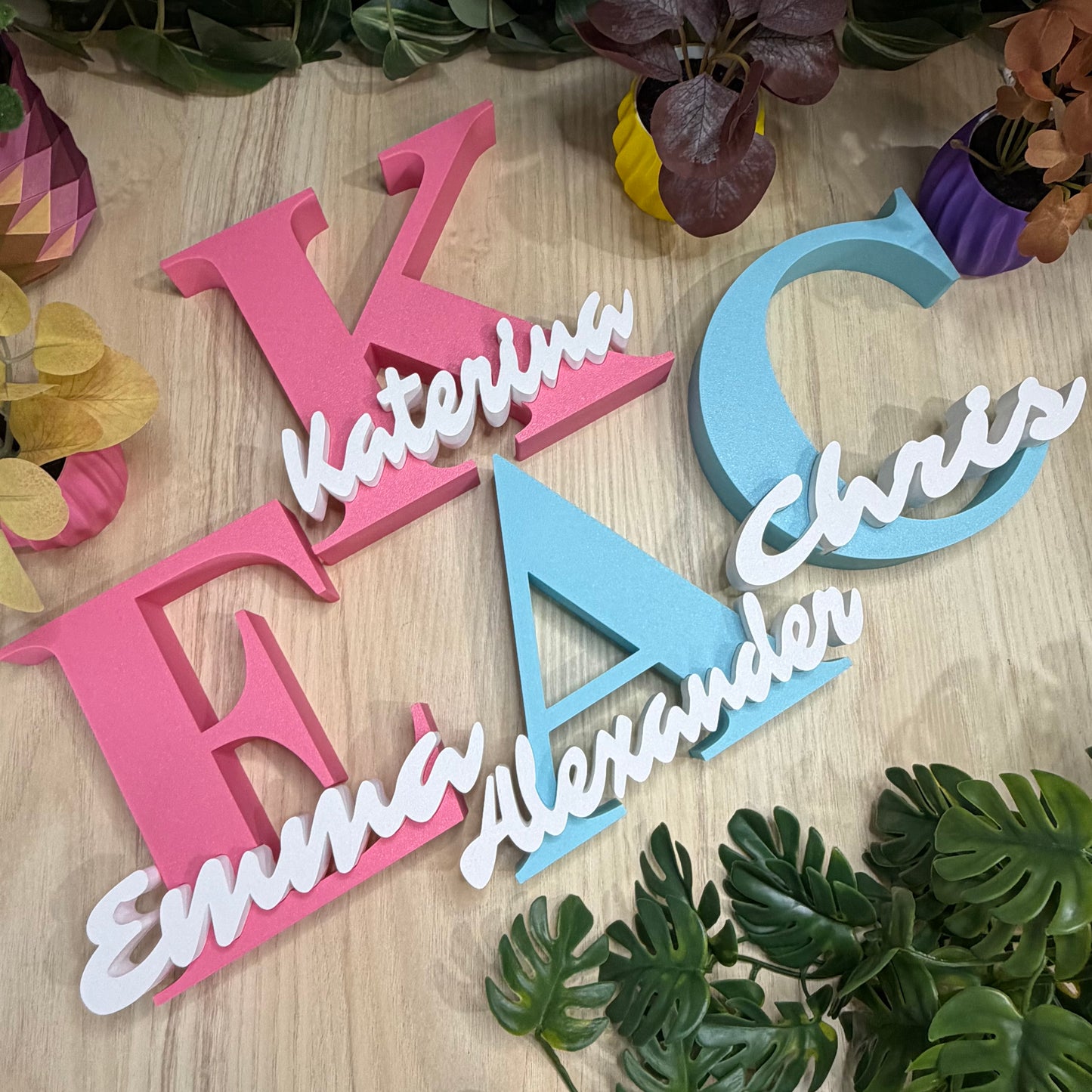 Personalised Name Letter Sign, 3D Printed Custom Initial, Nursery Decor