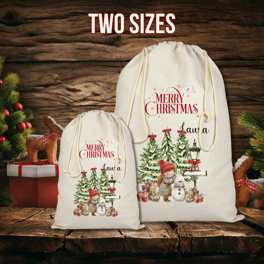 Personalised Christmas Santa Sack, Girl