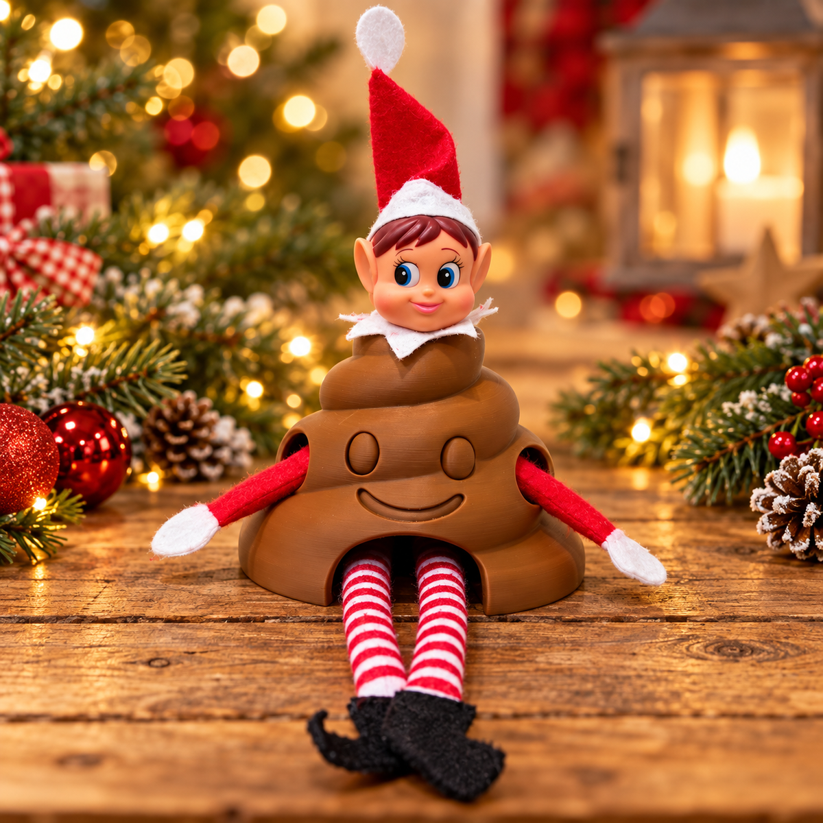 3D Printed Elf Poo Prop, Funny Christmas Elf Igloo Holder, Elf Arrival Prop