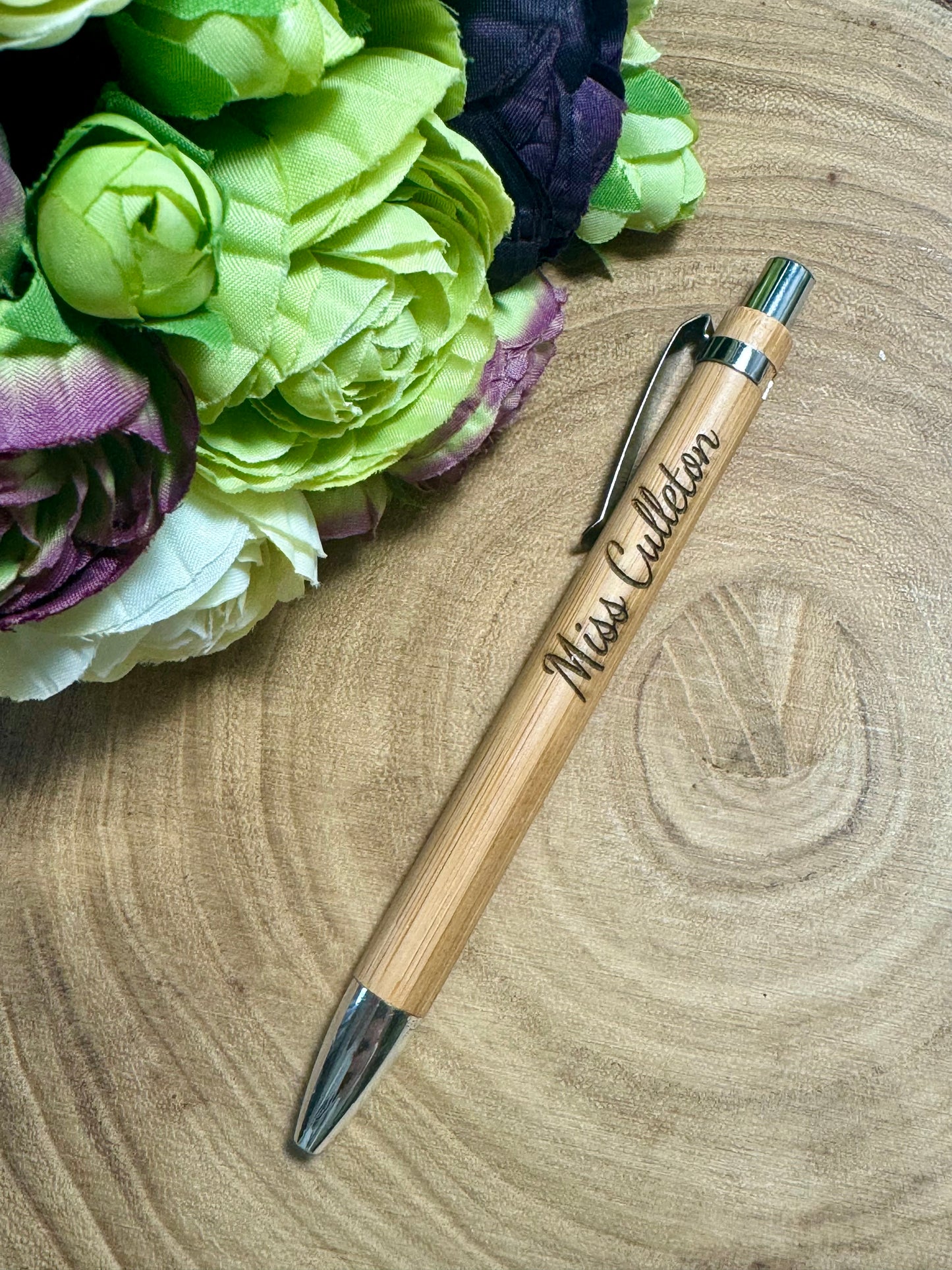 Personalised Wooden Bamboo Pen, Engraved name gift