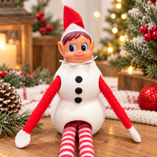 3D Printed Elf Snowman Prop, Funny Christmas Elf Igloo Holder, Elf Arrival Prop