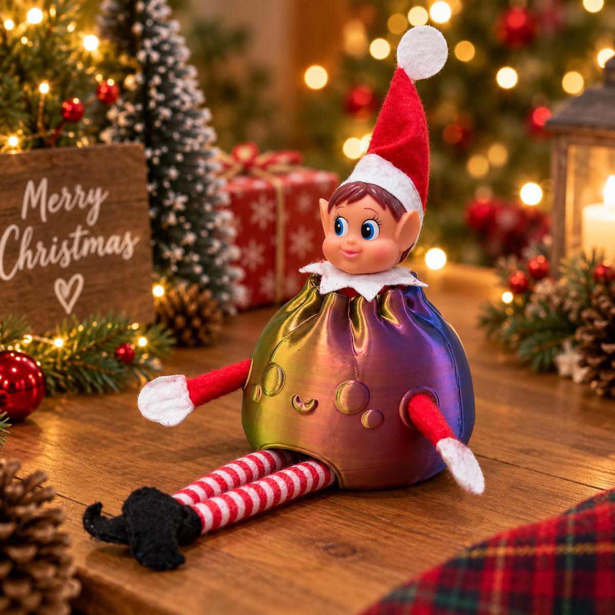 Holiday Elf Dumpling Prop, 3D Printed Christmas Elf Igloo Accessory