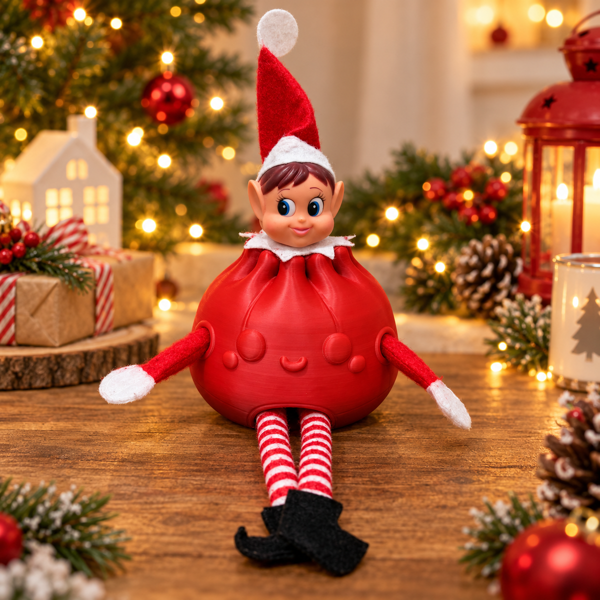 Holiday Elf Dumpling Prop, 3D Printed Christmas Elf Igloo Accessory