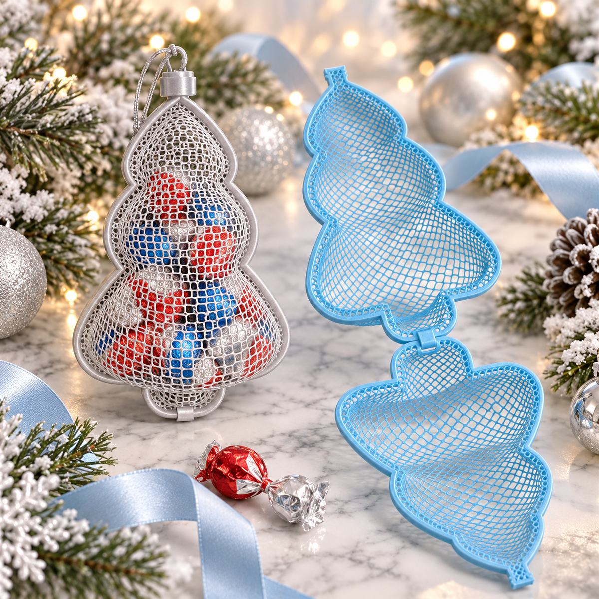 Personalised Christmas Tree Ornament, Empty Fillable Baubles