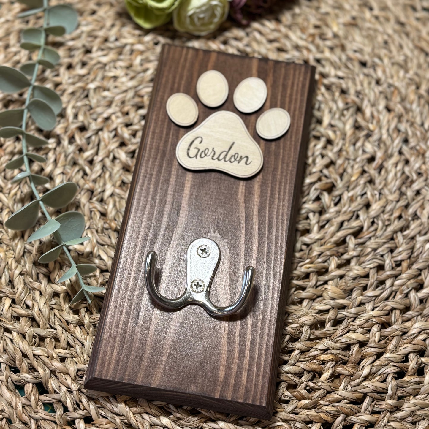 Personalised Wooden Dog Lead Holder