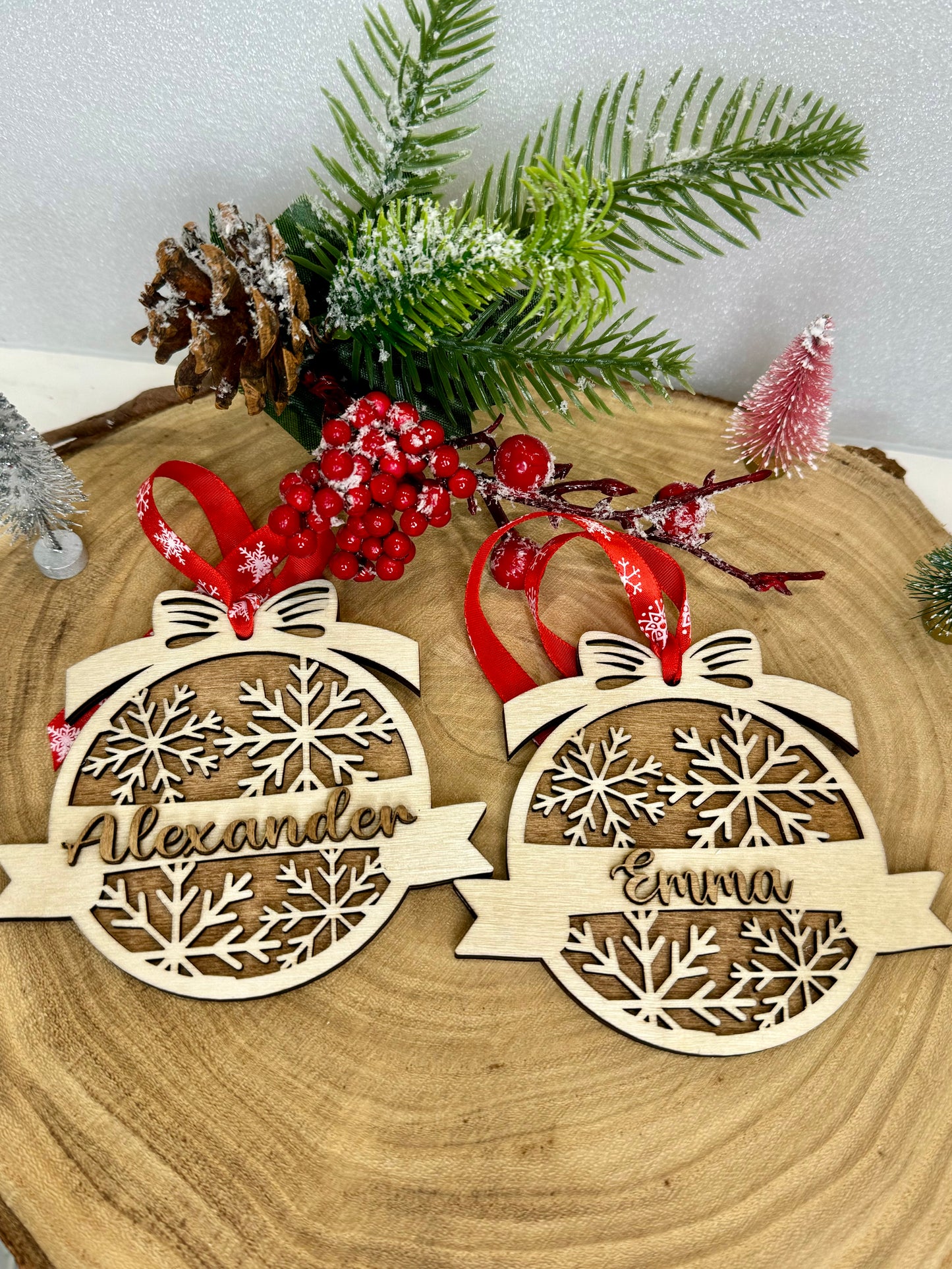 Personalised Wooden Christmas Tree Decoration
