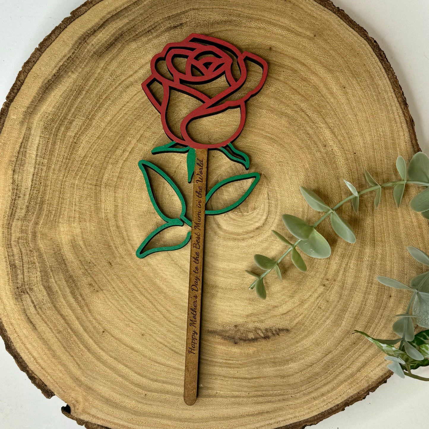 Personalised Engraved Wooden Rose