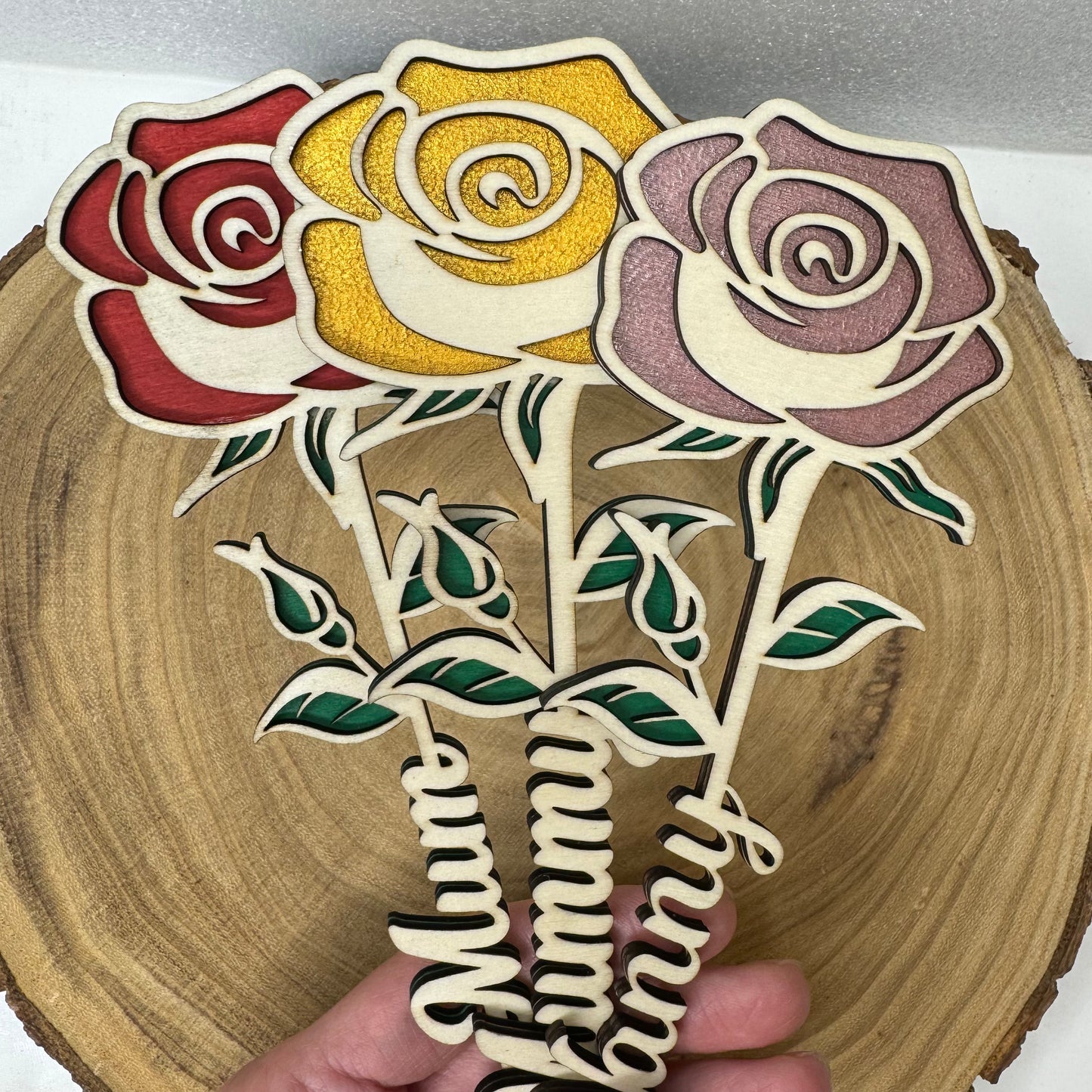 Personalised Wooden Rose