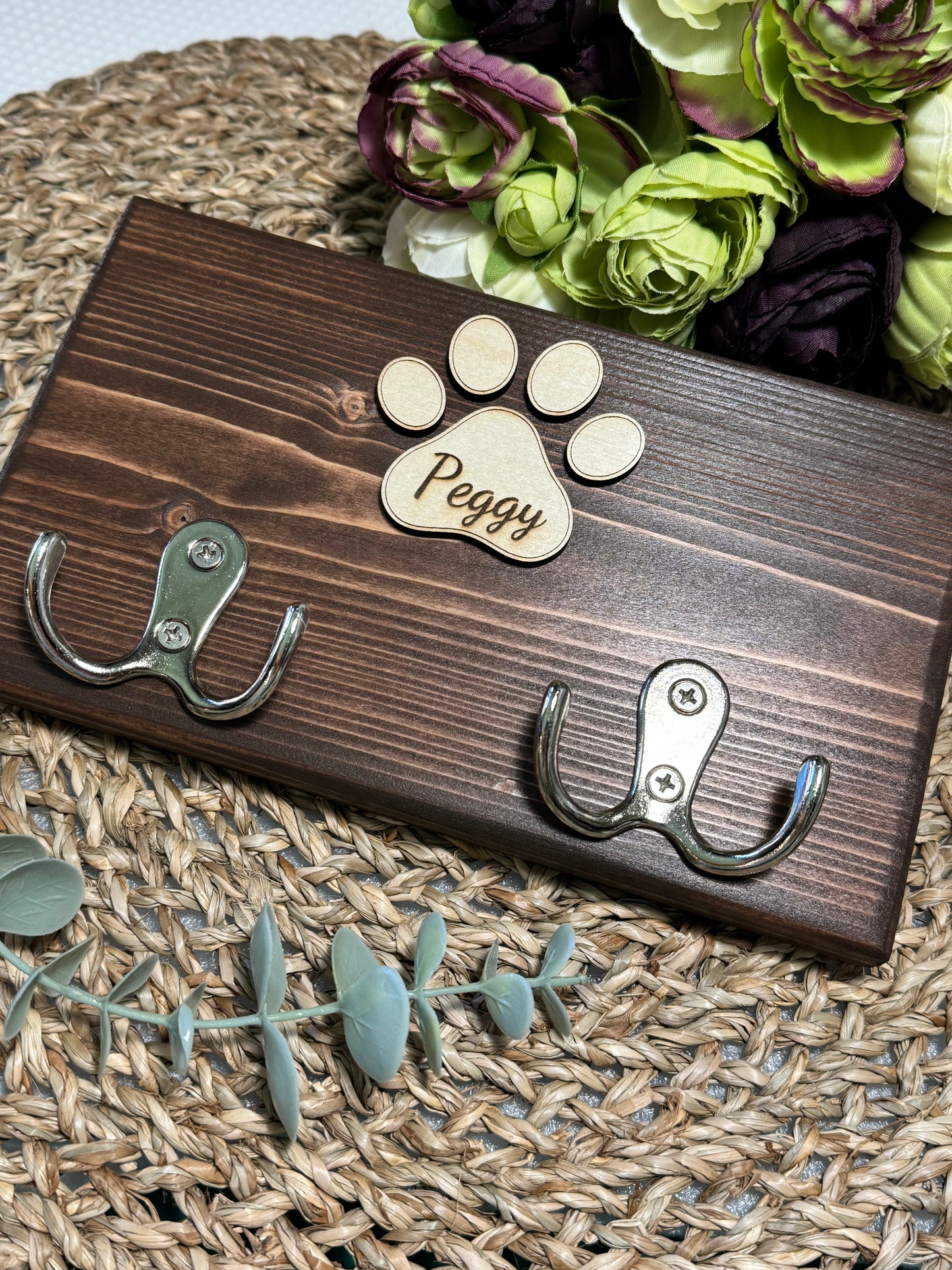 Personalised Wooden Dog Lead Holder