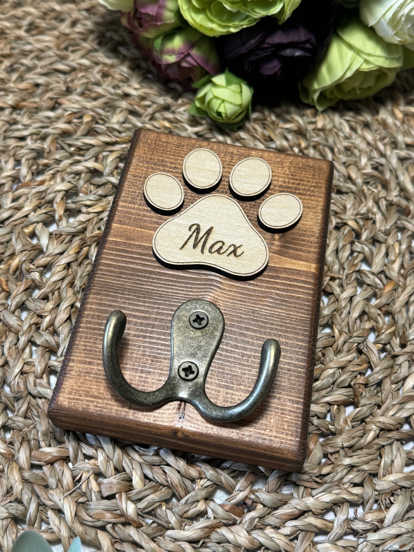 Personalised Wooden Dog Lead Holder