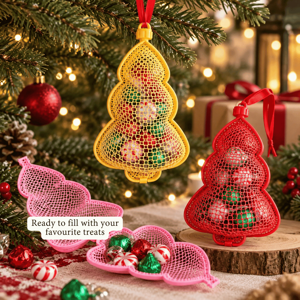 Personalised Christmas Tree Ornament, Empty Fillable Baubles