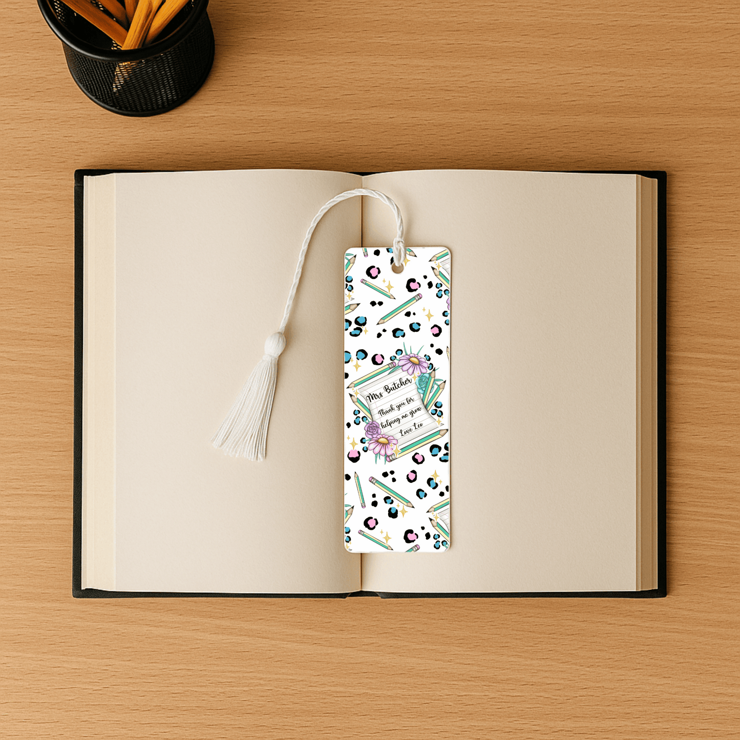 Personalised Teacher Bookmark, Pens