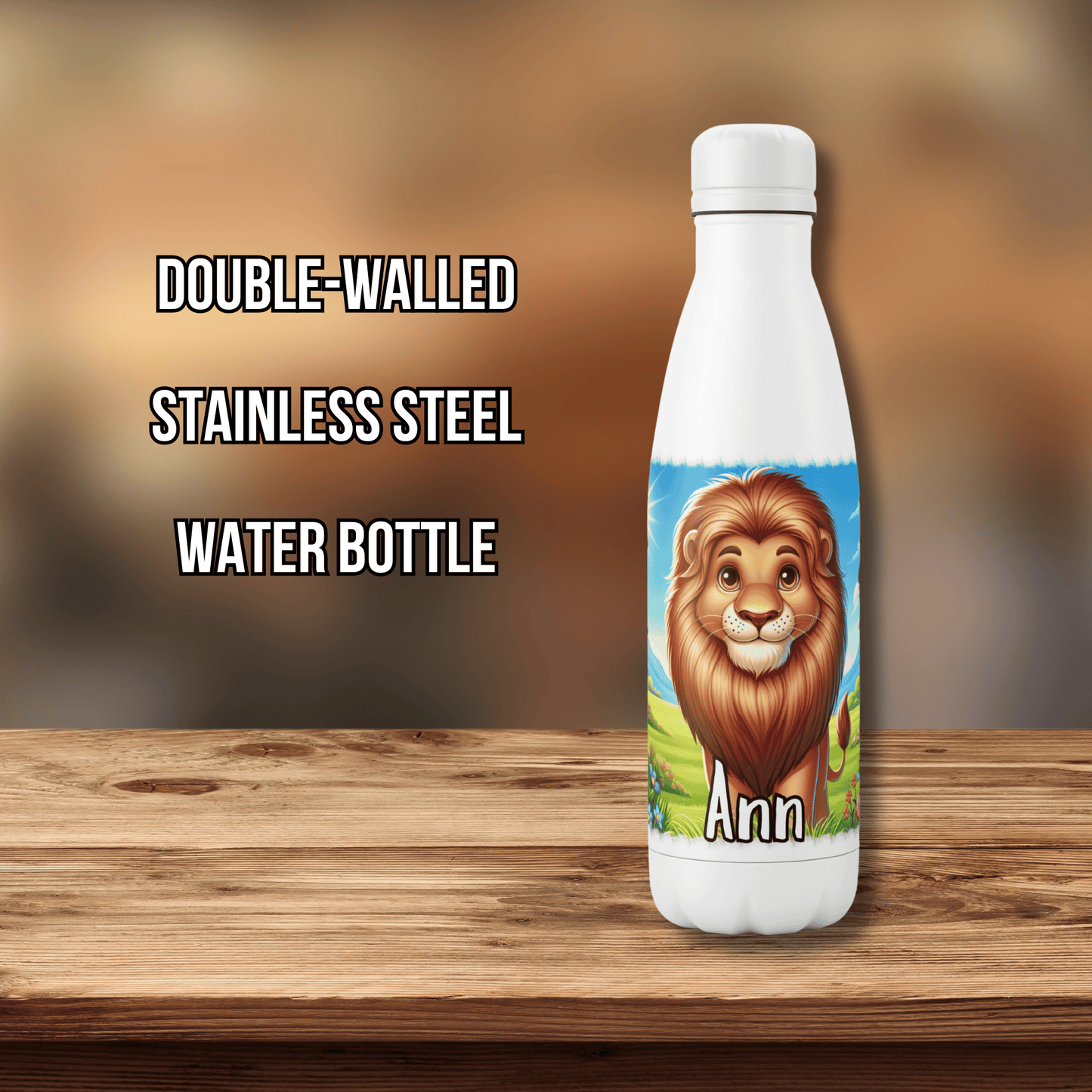 Personalised Water Bottle Lion