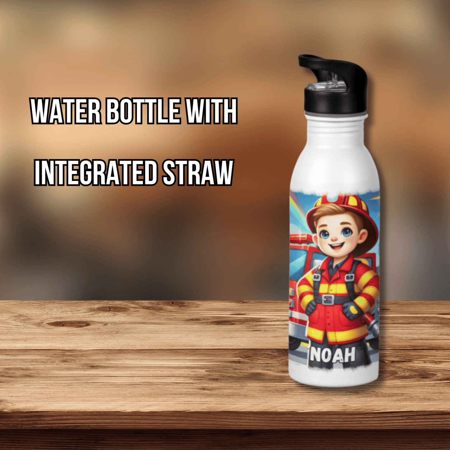 Personalised Water Bottle Fireman