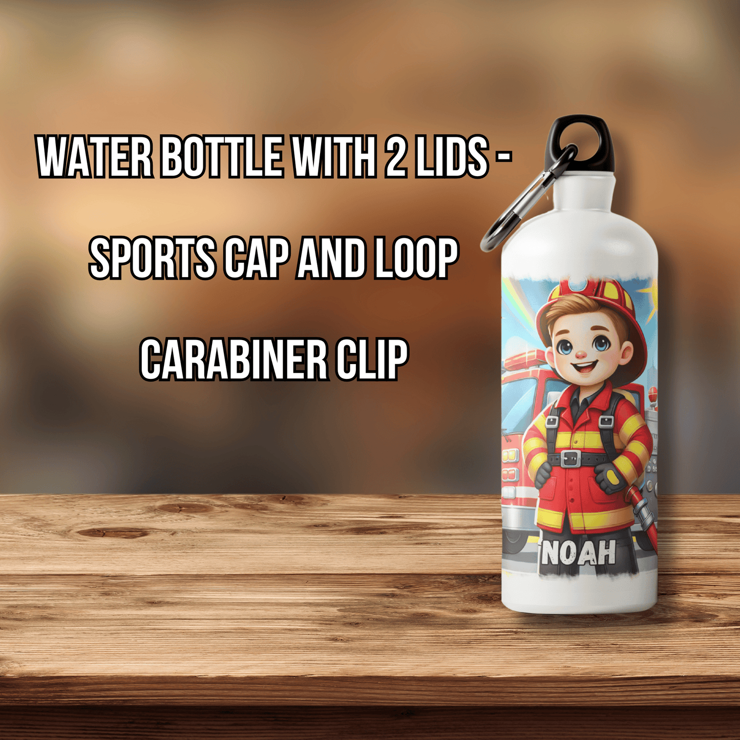 Personalised Water Bottle Fireman