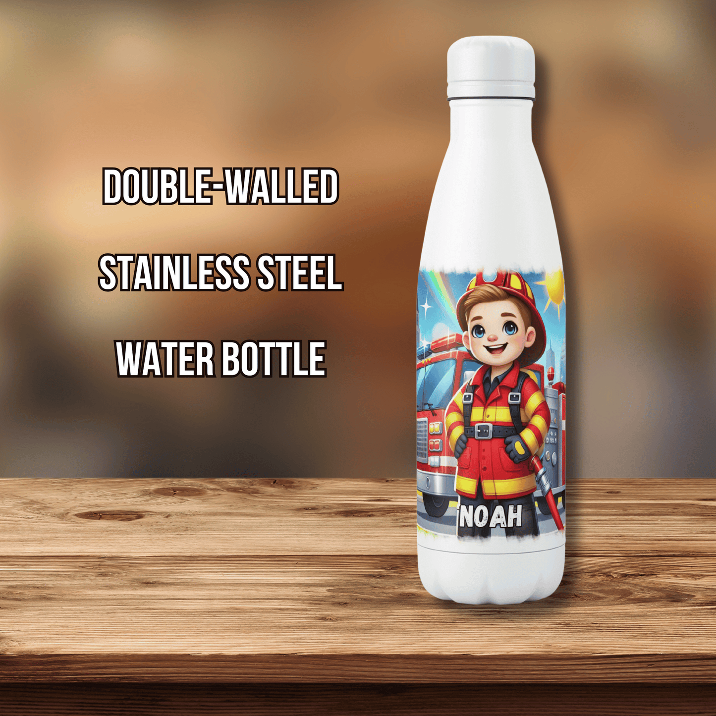 Personalised Water Bottle Fireman