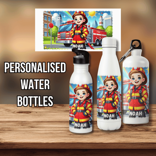 Personalised Water Bottle Fireman