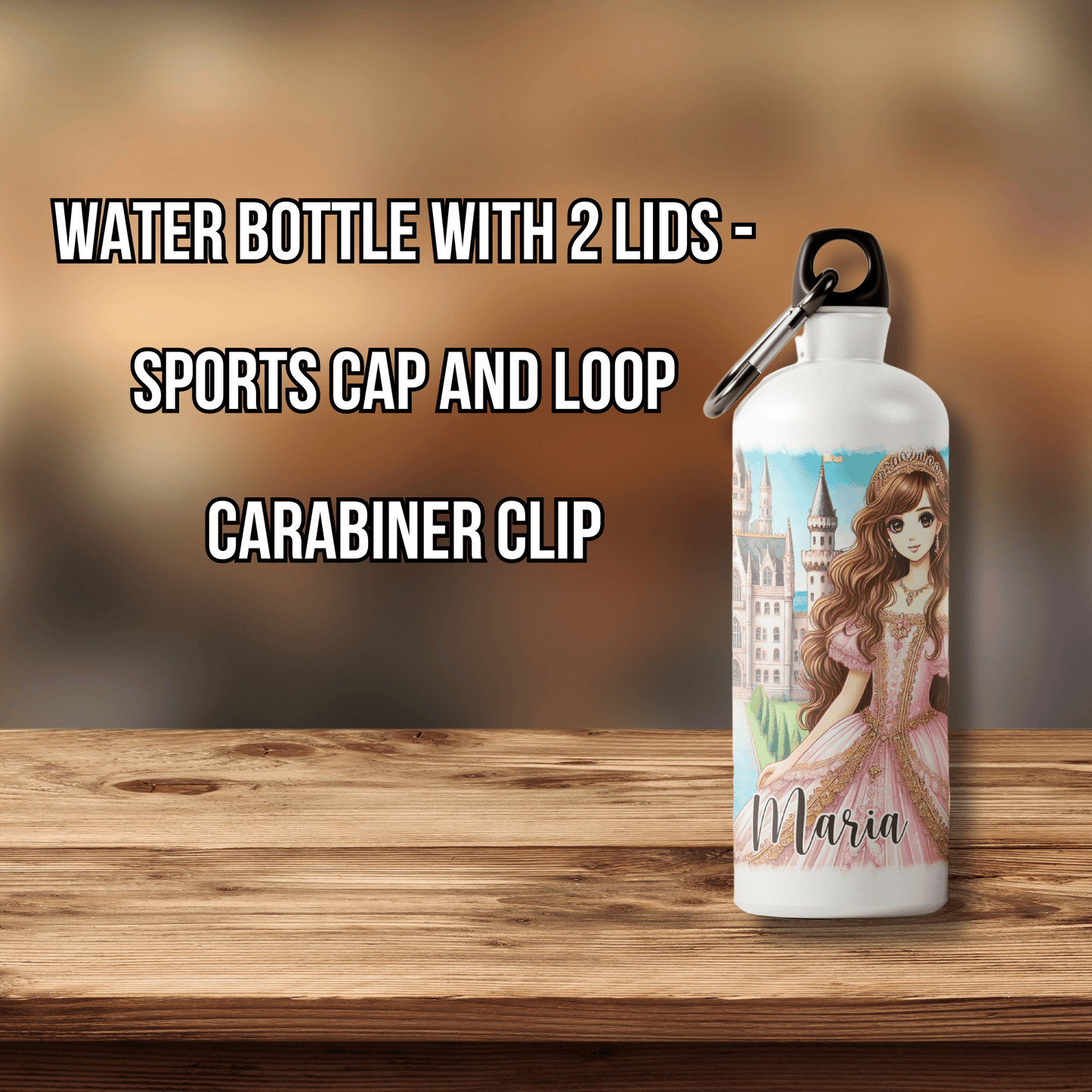 Personalised Water Bottle Princess