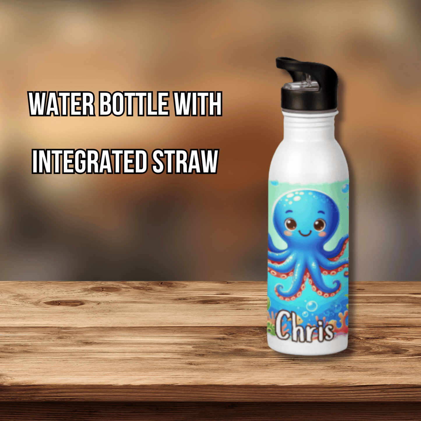 Personalised Water Bottle Octopus