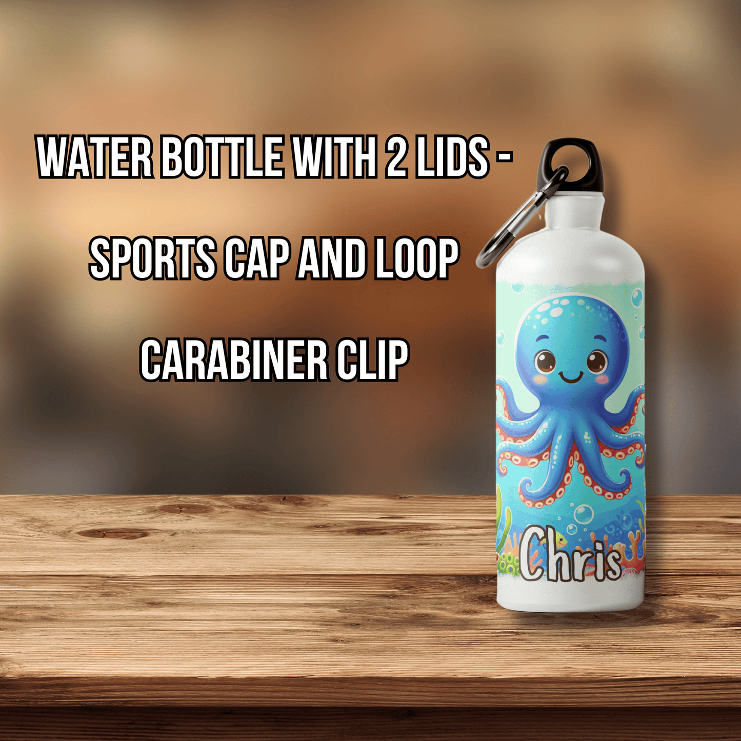 Personalised Water Bottle Octopus