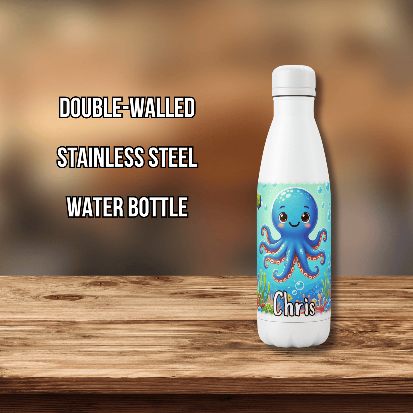 Personalised Water Bottle Octopus